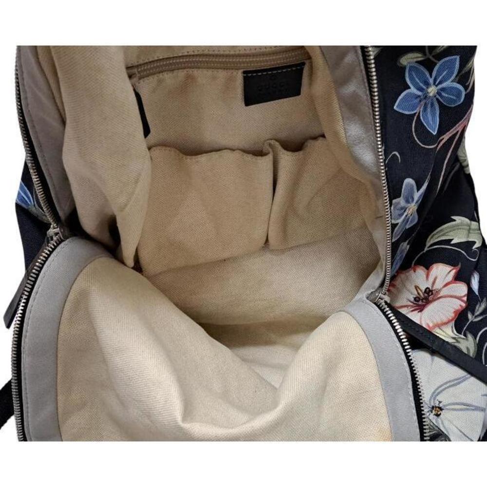 Gucci Floral Pattern Black Backpack Nylon - image 5